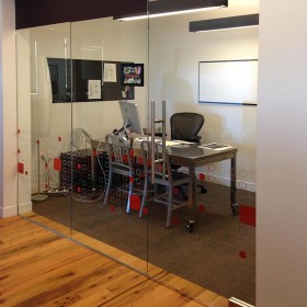 Custom printed HDClear optically clear decorative window films for corporate offices