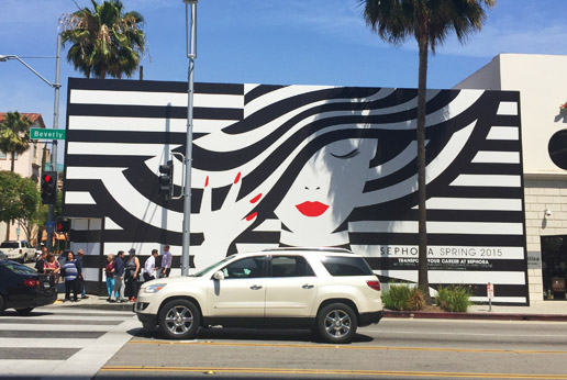 stunning impact large scale retail barricade graphics for Sephora