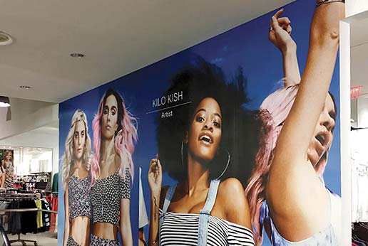 H&M retail interior wall graphics